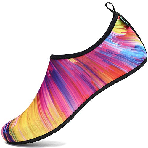 Saguaro Unisex Badeschuhe Schwimmschuhe Männer Frauen Wassersportschuhe Schnell Trocknend rutschfest Leicht Tauchschuhe für Kajakfahren Windsurfen, Mehrfarbig 36/37 von SAGUARO