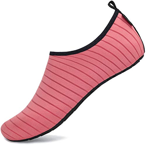 Saguaro Unisex Badeschuhe Schwimmschuhe Männer Frauen Wassersportschuhe Schnell Trocknend rutschfest Leicht Tauchschuhe für Kajakfahren Windsurfen, Pink 36/37 von SAGUARO