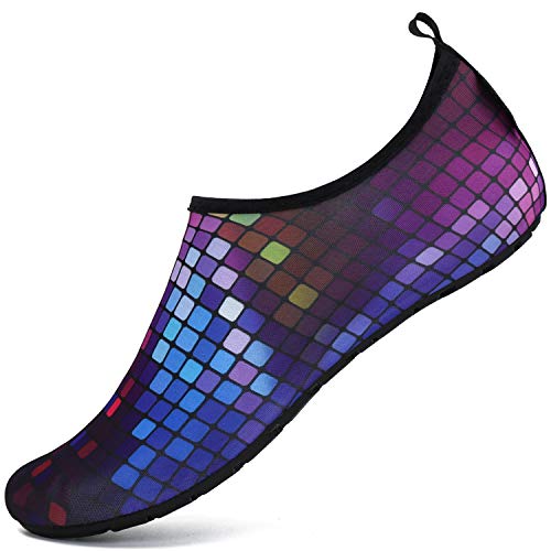 Saguaro Unisex Badeschuhe Schwimmschuhe Männer Frauen Wassersportschuhe Schnell Trocknend rutschfest Leicht Tauchschuhe für Kajakfahren Windsurfen, Violett 36/37 von SAGUARO