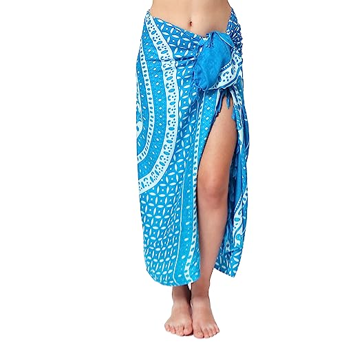 SAIVONA Pareo Sarong Strandtuch Damen Kinder - Wickelrock Strand - Handtuch Blickdicht als Wickeltuch oder Handtuchkleid und Wickelkleid Damen - Handarbeit aus Fair Trade Herstellung Batik von SAIVONA