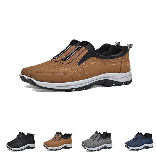 Men's Comfortable Waterproof Breathable Orthopedic Walking Shoes Hiking Shoes (Brown,12.5) von SAKDFHLJLP