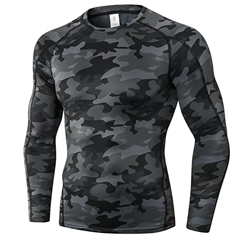 SANANG Herren Athletic Quick Dry Compression Base Layer Underlayer Top Langarm T-Shirt von SANANG