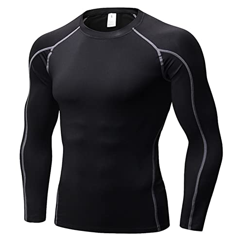 SANANG Herren Athletic Quick Dry Compression Base Layer Underlayer Top Langarm T-Shirt von SANANG