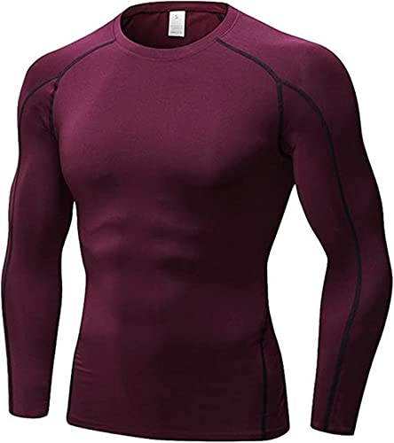 SANANG Herren Athletic Quick Dry Compression Base Layer Underlayer Top Langarm T-Shirt von SANANG