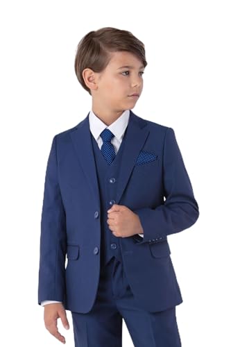 SANDER STELLAN Festlicher Kinderanzug Kommunionanzug Jungen Anzug Set 6-teilig blau 110 von SANDER STELLAN