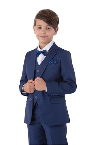 SANDER STELLAN Kinderanzug Set Kommunionanzug Jungen Anzug 6-teilig blau 122 von SANDER STELLAN