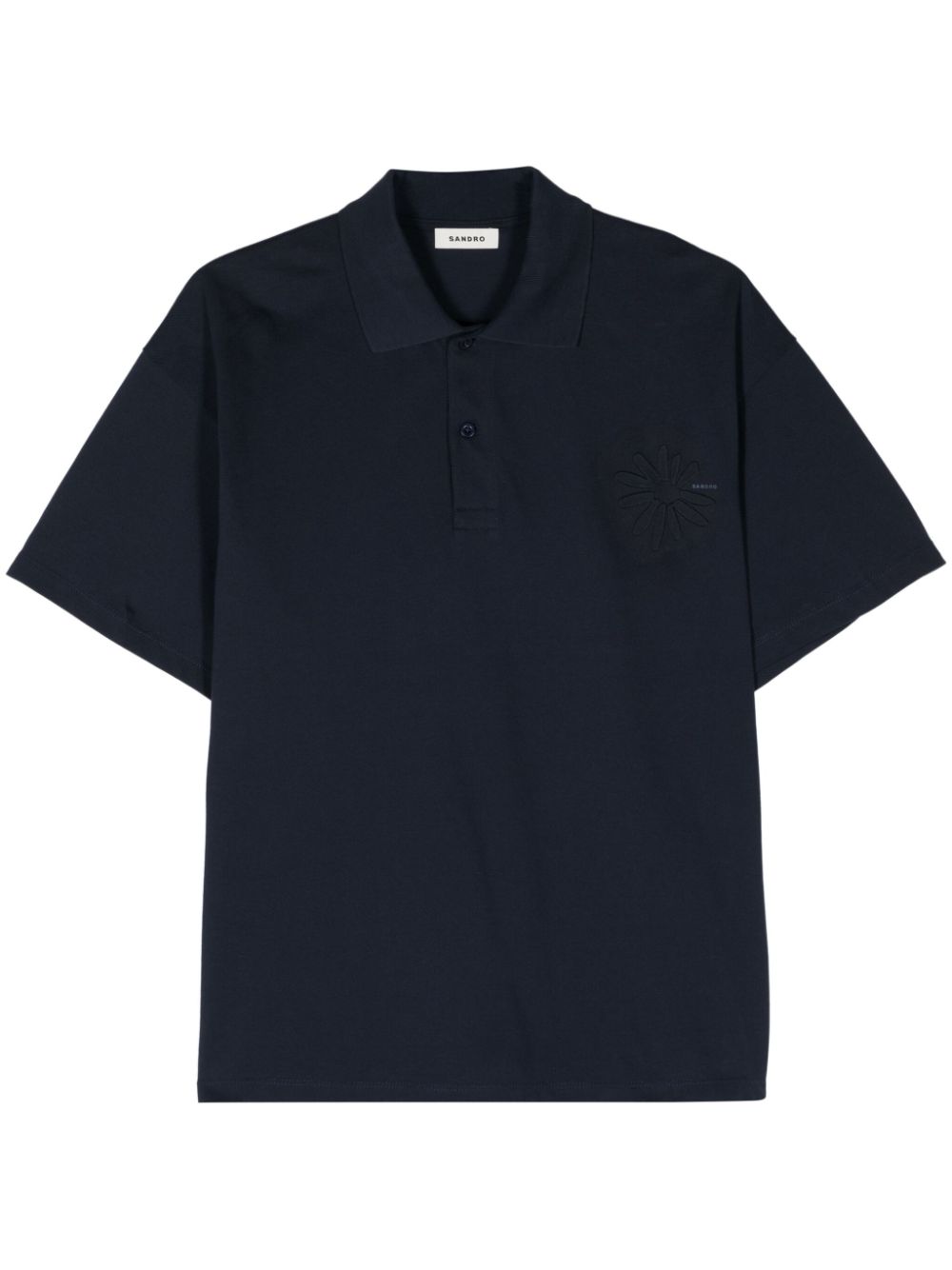 SANDRO Poloshirt mit Blumenapplikation - Blau von SANDRO