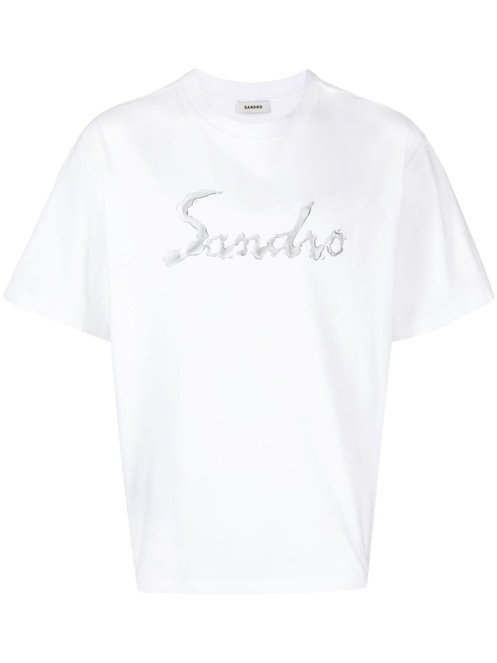 SANDRO T-Shirt mit gummiertem Logo - Weiß von SANDRO