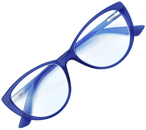 SANICO modische Lesebrille Cat-Eye Sehstärke 1,0 1,5 2,0 2,5 3,0 3,5 Dioptrien I Sehhilfe modern Lesehilfe I Lesebrillen Damen Brille 1.0 1.5 2.0 2.5 3.0 3.5 Modell ANDE (Blau, 1, diopters) von SANICO