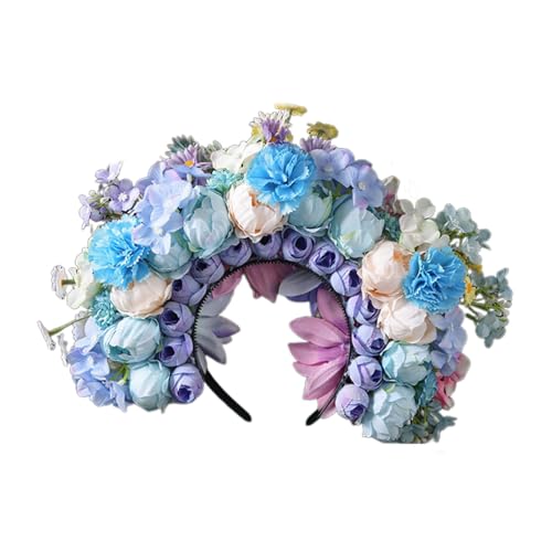 Buntes Blumen-Stirnband, Haarkranz, Hochzeit, Party, Kostüm, Kopfschmuck für Braut, Damen, modisches Haar-Accessoire, traditionelles chinesisches Haar-Accessoire von SANRLO