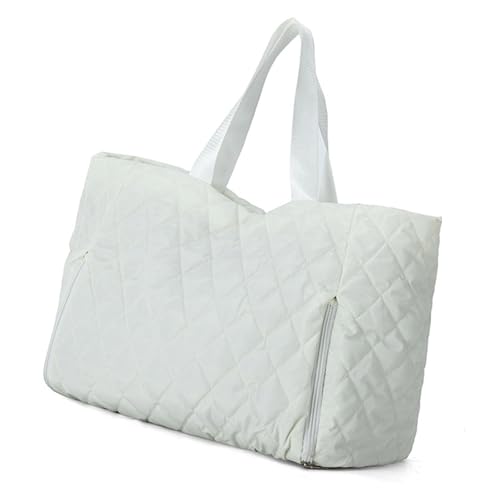 Fitness Tasche Gesteppte Handtasche Übernachtungstasche Große Kapazität Reisetasche Trendy Umhängetasche Turnbeutel Wochenendtasche Sporttasche, weiß Fitness Tasche Gesteppte Handtasche Übernachtungstasche Große Kapazität Reisetasche Trendy Umhängetasche Turnbeutel Wochenendtasche Sporttasche, weiß von SANRLO