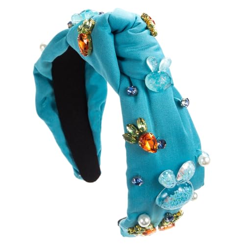 Geknotetes Stirnband für Damen, Strass, Perlen, HighSkull breites Stirnband, Turban, Haarband, Mädchen, Gesicht, Waschen, Haarband, geknotetes Stirnband für Frauen und Mädchen von SANRLO