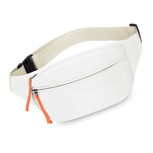 Gürteltasche für Damen und Herren, kleine Crossbody-Tasche mit verstellbarem Riemen, Hüfttasche, praktische Brusttasche, Hüfttasche, Farbe: Weiß Gürteltasche für Damen und Herren, kleine Crossbody-Tasche mit verstellbarem Riemen, Hüfttasche, praktische Brusttasche, Hüfttasche, Farbe: Weiß von SANRLO