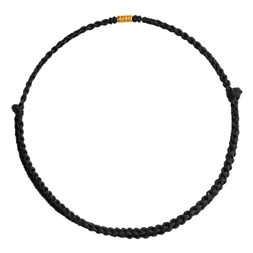 SANRLO Armband, Glücks- und Schutzarmband für Männer und Frauen, handgefertigt, Glücksschnur, Handkette mit goldenen Perlen, verstellbare Armbänder, Geschenk, Size reference picture, Baumwollseil von SANRLO