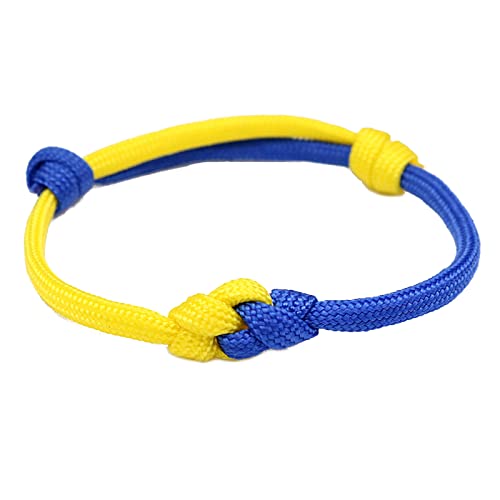 SANRLO Armband, Länderflagge, Armband, Gelb, Blau, Fußball, Sport, Baumwolle, Armreif, Geschenke für Damen und Herren, Schmuck, Size reference picture, Baumwolle von SANRLO