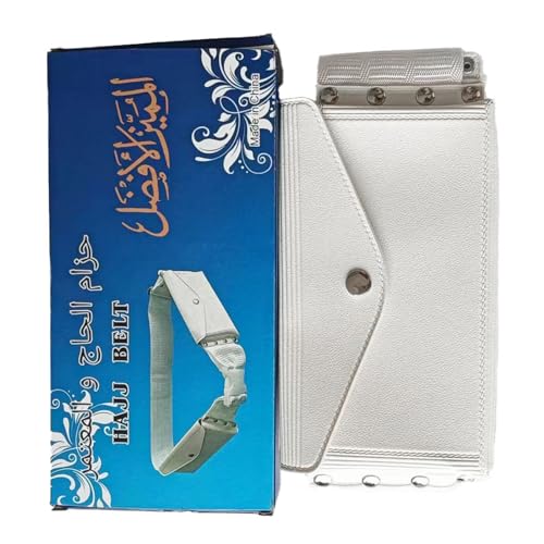 SANRLO Gürtel für Herren, Gürtel, Gürtel für Damen, arabischer Hadsch-Gürtel, Hüfttasche für Männer, Gebet, leicht, arabischer Hadsch-Gürteltasche mit 2 Taschen, Weiß#, 110 cm SANRLO Gürtel für Herren, Gürtel, Gürtel für Damen, arabischer Hadsch-Gürtel, Hüfttasche für Männer, Gebet, leicht, arabischer Hadsch-Gürteltasche mit 2 Taschen, Weiß#, 110 cm von SANRLO