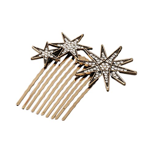 SANRLO Haarbänder, Haarschmuck für Damen, Haarkamm für Mädchen, Metallic-Strass, Sternform, Haarnadel, Frühlings-Haarkamm für Hochzeit, Party, Haarnadeln für Jugendliche von SANRLO