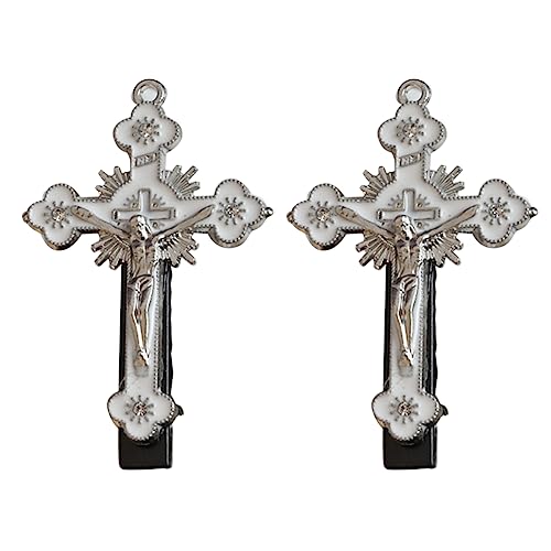 SANRLO Haarspangen, Stirnbänder, Haar-Accessoires für Damen, Kreuz-Haarspange für Teenager, Mädchen, Gothic-Stil, Haarnadel, Entenschnabel-Clip, Metallic-Haarspangen für Damen, seitlicher Pony von SANRLO