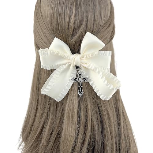 SANRLO Haarspangen, Stirnbänder, Haarschmuck für Damen, Haarschleifen mit Kreuz-Anhänger, Haarspange, Haarspangen, Pferdeschwanzhalter für Mädchen, Haarstyling-Werkzeug von SANRLO