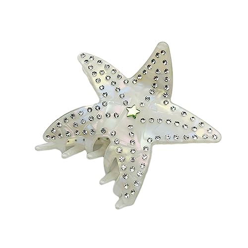 SANRLO Haarspangen, Stirnbänder, Haarschmuck für Damen, Strass, Seesternform, für Damen, Teenager, Pferdeschwanz, zarte Haarspange, rutschfest, Foto-Haar-Accessoires von SANRLO