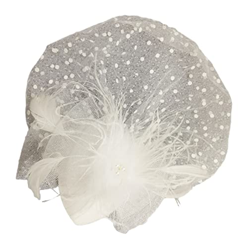 SANRLO Haarspangen, Stirnbänder, Haarschmuck für Damen, Vintage-Fascinator, Hut aus Netzstoff für Teeparty, Hochzeit, Kostüm, Pillbox, Hut, Hochzeit, Kopfbedeckung, Mrs. Maisel von SANRLO