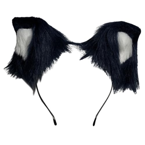 SANRLO Haarspangen, Stirnbänder, Haarschmuck für Damen, Wolfsohr, Stirnband, Schwanz, Mädchen, Cosplay, Zubehör, Tierohren, blauer Pelzanzug, Maskerade, Halloween, Cosplay, Party von SANRLO