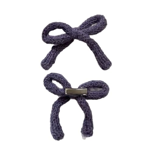 SANRLO Haarspangen, Stirnbänder, Haarschmuck für Damen, gestrickte Schleife, Haarspangen, Haarschleife, Kopfschmuck, Winterschleife, französische Haarspangen, Kopfbedeckung, Haarschmuck, 2 Stück von SANRLO