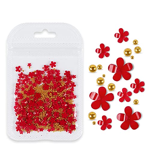 SANRLO Maniküre-Set, 3D-Acryl-Blumen-Nagelkunst-Aufkleber, Charms für Strass mit Perlen von SANRLO