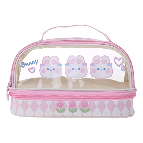 SANRLO R Federmäppchen, doppellagiges Federmäppchen, multifunktional, Organizer, Box, Make-up-Tasche, Büro, Uni, Schulbedarf, Geschenk für Mädchen und Jungen, Pink, 22.5*9.5*15cm, Taschen-Organizer von SANRLO