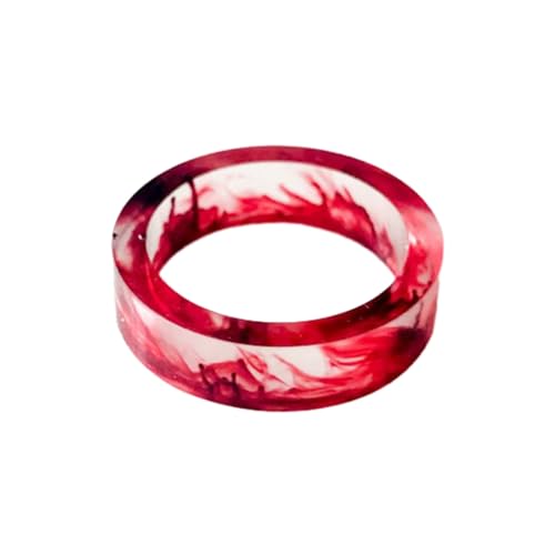 SANRLO Ring, Tintenfarbstoff-Farbverlauf, Acrylharz, handgefertigt, Paar, passender Party-Schmuck, Fingerknöchelringe für Männer und Frauen, Size reference picture, Harz von SANRLO