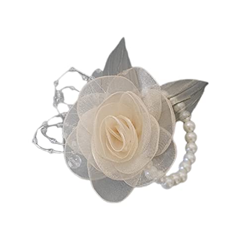 SANRLO Stirnbänder, Haar-Accessoires für Damen, Damen-Handgelenk-Rosen, Korsagen, bezauberndes Sommer-Vibe-Geschenk für Brautjungfer, französische Handgelenk-Corsage mit Perlen für Hochzeit von SANRLO