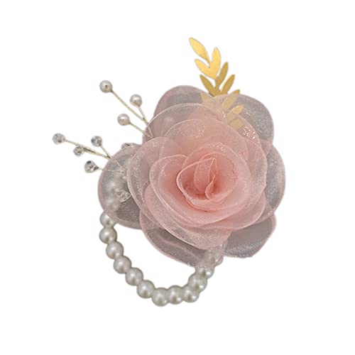 SANRLO Stirnbänder, Haar-Accessoires für Damen, Damen-Handgelenk-Rosen, Korsagen, bezauberndes Sommer-Vibe-Geschenk für Brautjungfer, französische Handgelenk-Corsage mit Perlen für Hochzeit von SANRLO