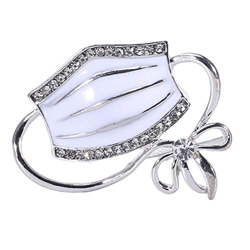 SANRLO Stirnbänder, Haar-Accessoires für Damen, Emaille-Maske, Brosche, lustiger Social Distancing-Schmuck für Strasssteine, Metall, Revers Pi von SANRLO