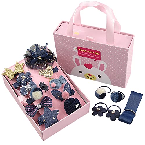 SANRLO Stirnbänder, Haar-Accessoires für Damen, Kinder, niedliches Kaninchen, Blume, Haarspange, Haargummis, Pferdeschwanz-Halter, elastisch, Glitzerstern-Haarbänder von SANRLO