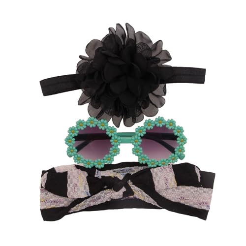 SANRLO Stirnbänder, Haar-Accessoires für Damen, Kinder-Sonnenbrille und Stirnbänder, Set für Mädchen, Jungen, Foto-Requisiten, Sonnenblumen-Thema, große Blume, Haarband, Mädchen, Jungen, Geschenke von SANRLO