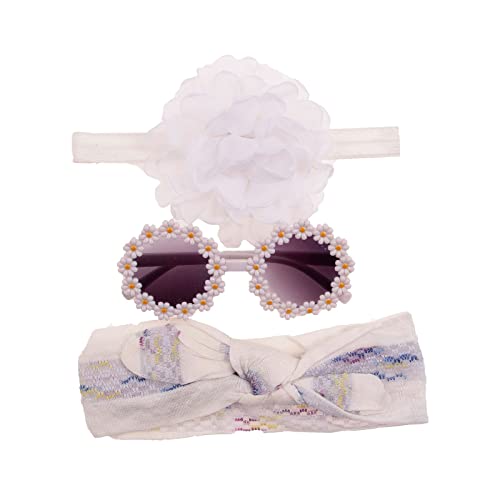 SANRLO Stirnbänder, Haar-Accessoires für Damen, Kinder-Sonnenbrille und Stirnbänder, Set für Mädchen, Jungen, Foto-Requisiten, Sonnenblumen-Thema, große Blume, Haarband, Mädchen, Jungen, Geschenke von SANRLO