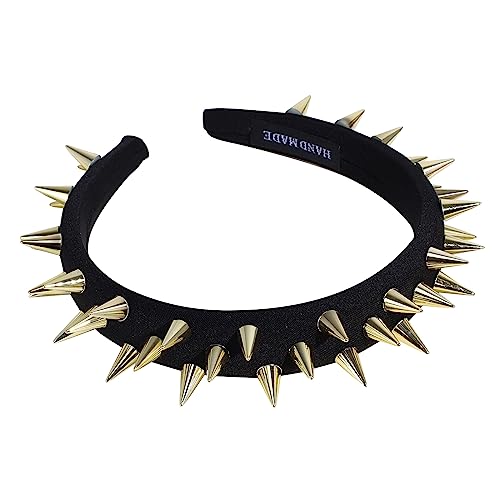 SANRLO Stirnbänder, Haar-Accessoires für Damen, Legierung, Nieten, Stirnbänder, elastisch, für Damen, Make-up, übertriebenes, verstellbares Halloween-Punk-Haarband, rutschfest von SANRLO