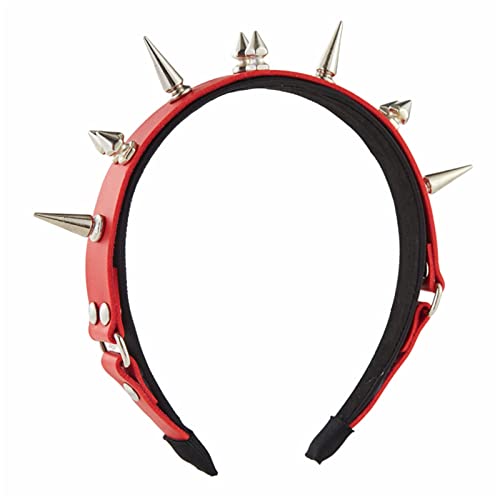 SANRLO Stirnbänder, Haar-Accessoires für Damen, Stachel-Stirnband, Gothic-Stil, Tiaras, Nieten-Stirnband, Rock-Stirnband für Herren, Punk-Stirnband, Steampunk-Leder-Kopfschmuck von SANRLO