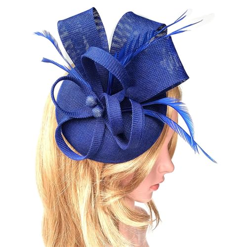 SANRLO Stirnbänder, Haar-Accessoires für Damen, Teeparty-Fascinator für Party, Hochzeit, Federnetz-Fascinator, Haarnadel, Hut, große Blume, Kirchen-Kopfschmuck von SANRLO