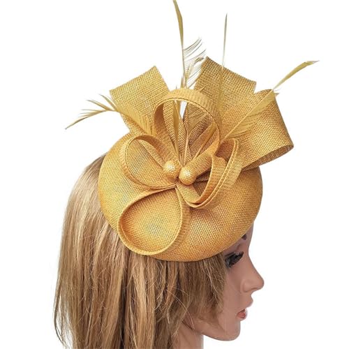 SANRLO Stirnbänder, Haar-Accessoires für Damen, Teeparty-Fascinator für Party, Hochzeit, Federnetz-Fascinator, Haarnadel, Hut, große Blume, Kirchen-Kopfschmuck von SANRLO