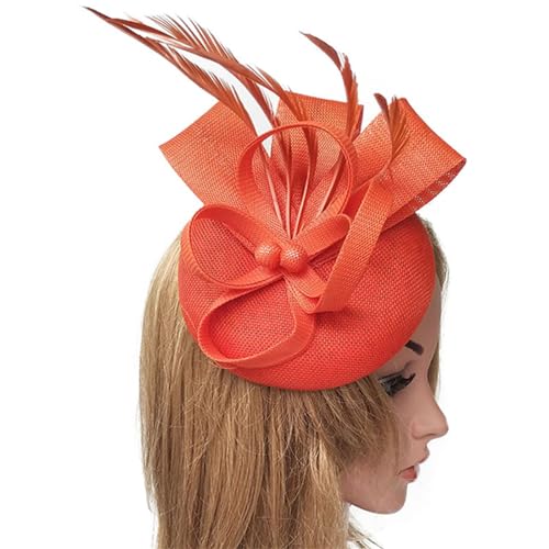 SANRLO Stirnbänder, Haar-Accessoires für Damen, Teeparty-Fascinator für Party, Hochzeit, Federnetz-Fascinator, Haarnadel, Hut, große Blume, Kirchen-Kopfschmuck von SANRLO