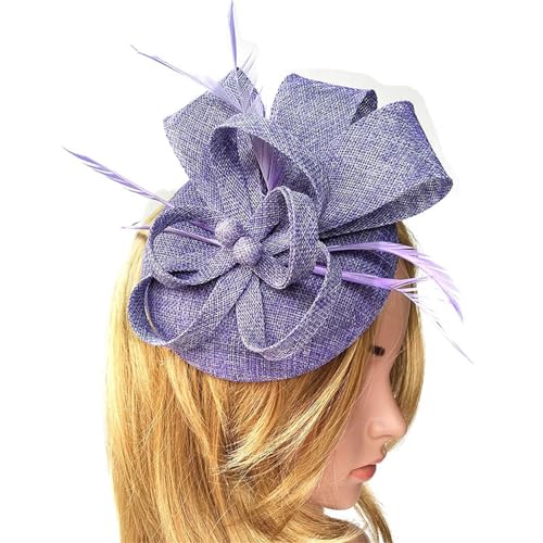 SANRLO Stirnbänder, Haar-Accessoires für Damen, Teeparty-Fascinator für Party, Hochzeit, Federnetz-Fascinator, Haarnadel, Hut, große Blume, Kirchen-Kopfschmuck von SANRLO