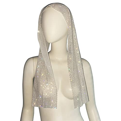 SANRLO Stirnbänder, Haar-Accessoires für Damen, funkelndes Kopftuch für Damen, Kopftuch, Turban für Kopfwickel, Kostüm, Kristallturban, Nachtclub, Party, Kopftuch von SANRLO