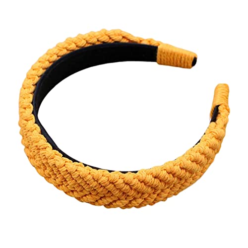 SANRLO Stirnbänder, Haar-Accessoires für Damen, geflochtenes Boho-Stirnband, Boho-Turban, breite Haarbänder für Frauen, Slip-Haarreifen, handgewebte Baumwolle, geflochtene Kopfbedeckung von SANRLO