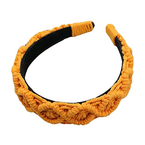 SANRLO Stirnbänder, Haar-Accessoires für Damen, geflochtenes Boho-Stirnband, Boho-Turban, breite Haarbänder für Frauen, Slip-Haarreifen, handgewebte Baumwolle, geflochtene Kopfbedeckung von SANRLO