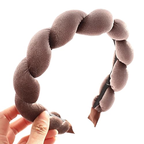 SANRLO Stirnbänder, Haar-Accessoires für Damen, geflochtenes Stirnband, Samt, Schwamm, Haarband, Spa, Stirnband, Waschen, Gesicht, Hautpflege, Stirnband, Make-up, Yoga, Schweißband von SANRLO