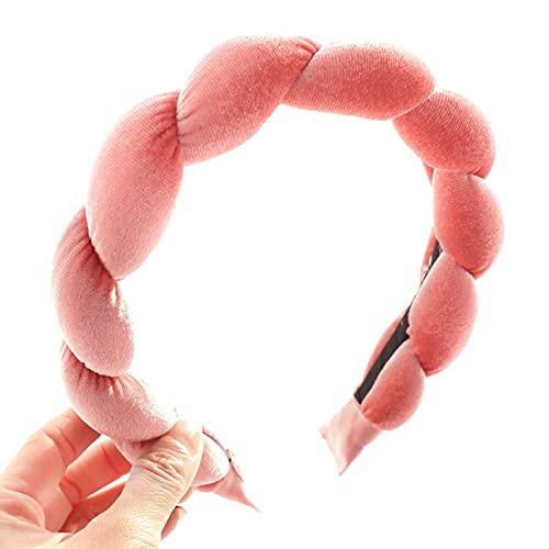 SANRLO Stirnbänder, Haar-Accessoires für Damen, geflochtenes Stirnband, Samt, Schwamm, Haarband, Spa, Stirnband, Waschen, Gesicht, Hautpflege, Stirnband, Make-up, Yoga, Schweißband von SANRLO