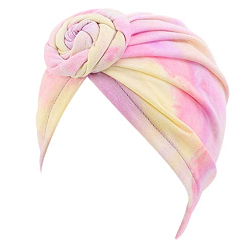 SANRLO Stirnbänder, Haar-Accessoires für Damen, geknoteter Turban-Hut, Stretch, Batikfärbung, Chemo-Kopfwickel von SANRLO