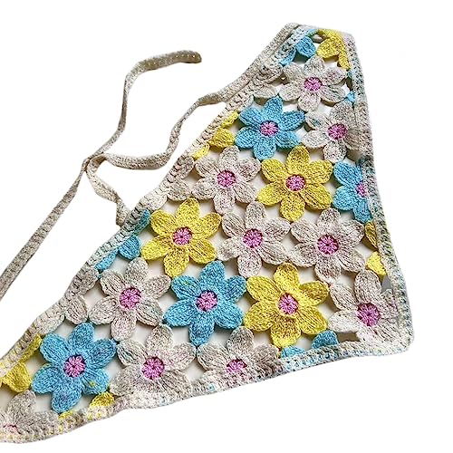 SANRLO Stirnbänder, Haar-Accessoires für Damen, gestricktes hohles Blumen-Stirnband, multifunktionales Haarband, Dekoration, Haushaltsbedarf für Erwachsene, Frauen, Haushalt von SANRLO