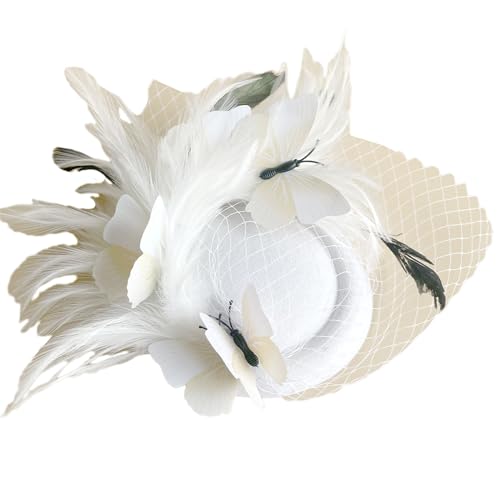 SANRLO Stirnbänder, Haarschmuck für Damen, 1920er-Jahre-Feder-Fascinator, Hut, Stirnband für Mädchen, Abschlussball, Haarspangen für Teenager, Erwachsene, Bankett, Pferdeschwanz, Haarnadel von SANRLO